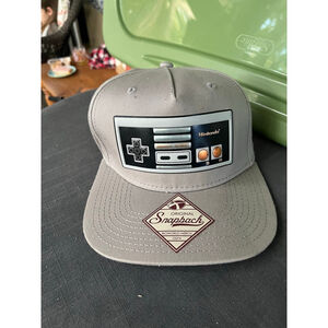 Men's Nintendo Gray Red Controller Snapback Hat One Size
